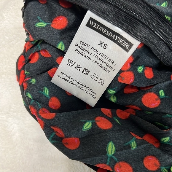 ASOS Wednesdays Girl Pleated Cherry Print Midi Skirt - Picture 7 of 9